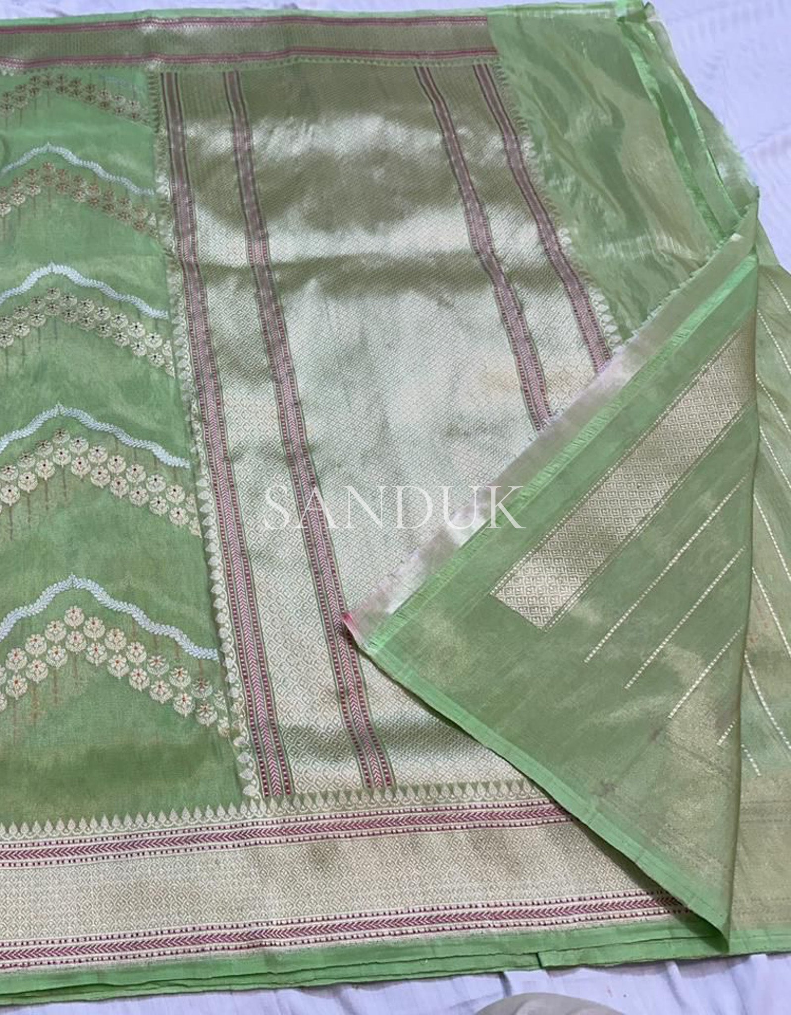 Pista Green Tissue silk (Saree)