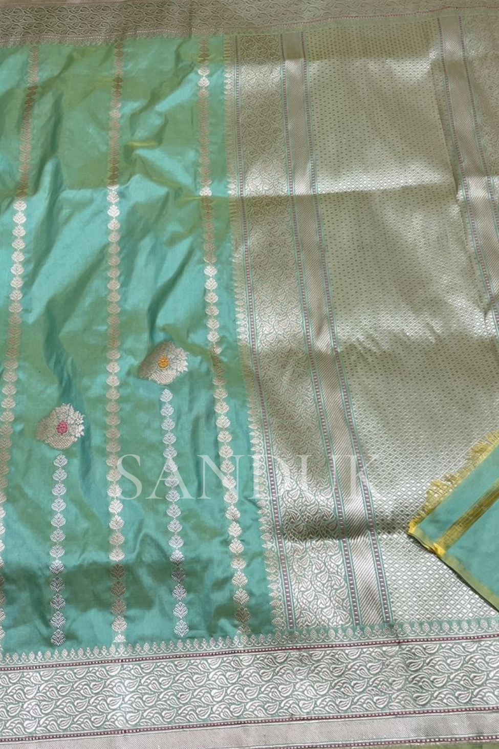 Aaloka pastel Green Saree