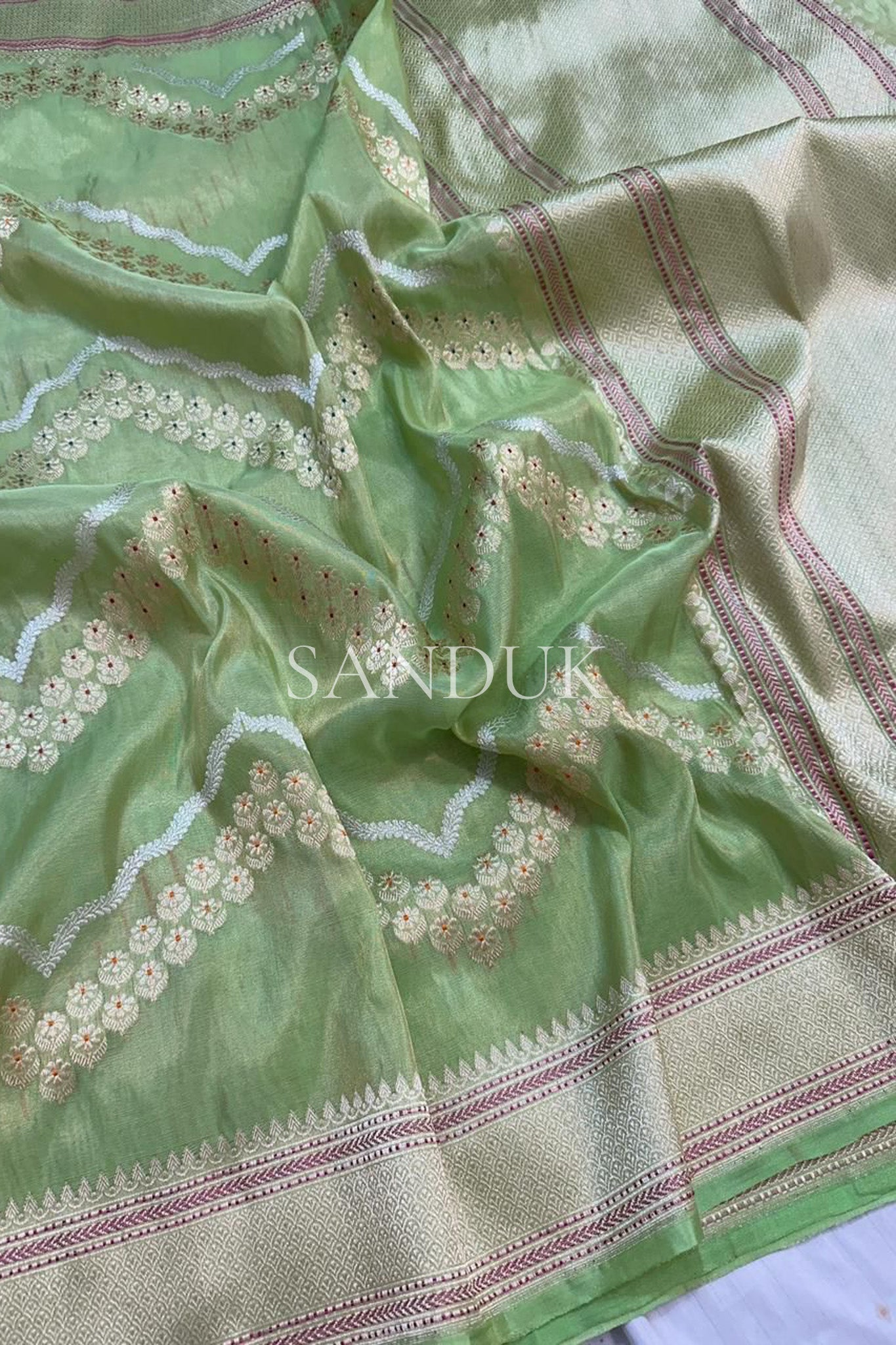 Pista Green Tissue silk (Saree)