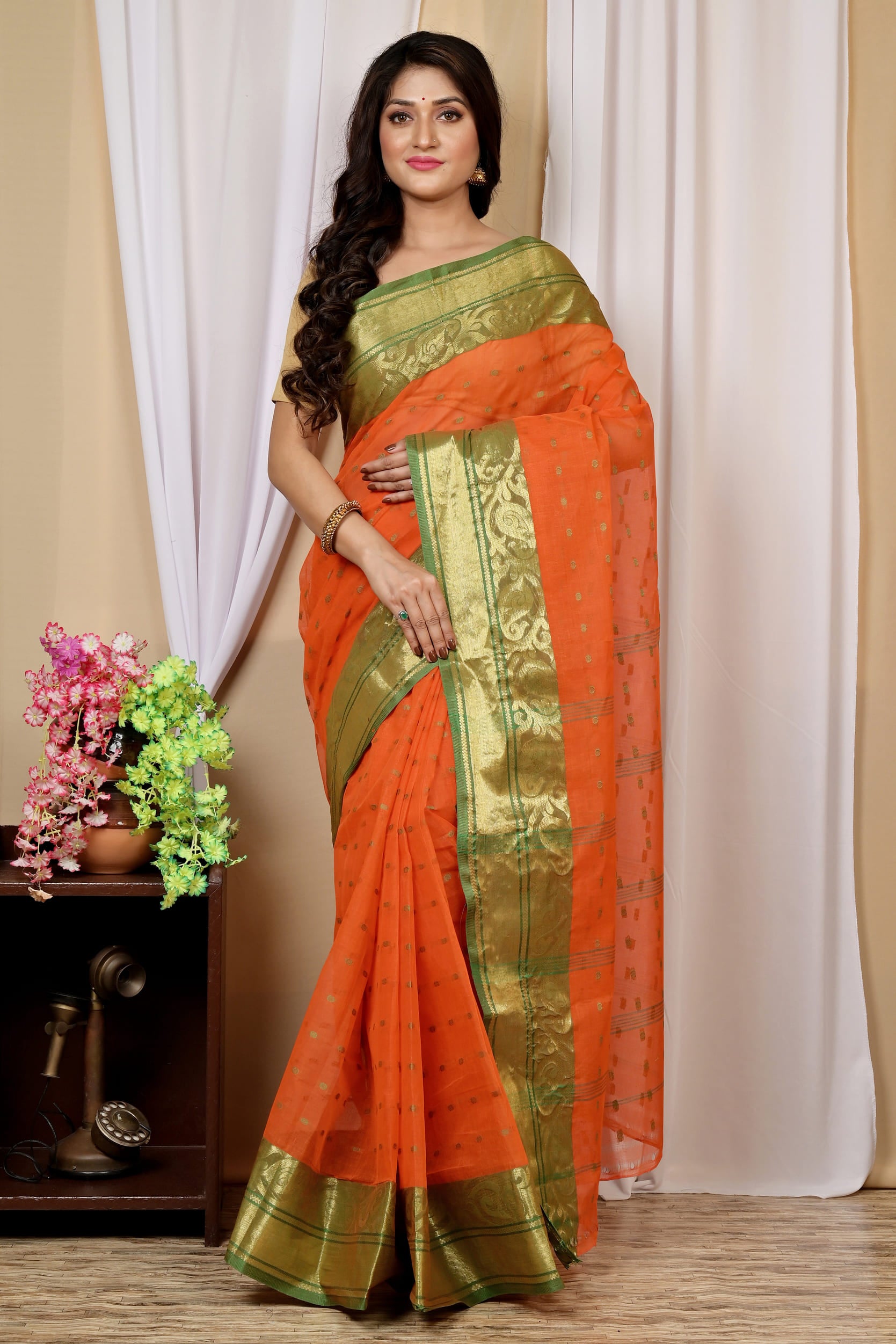 Pure Cotton  Saree )