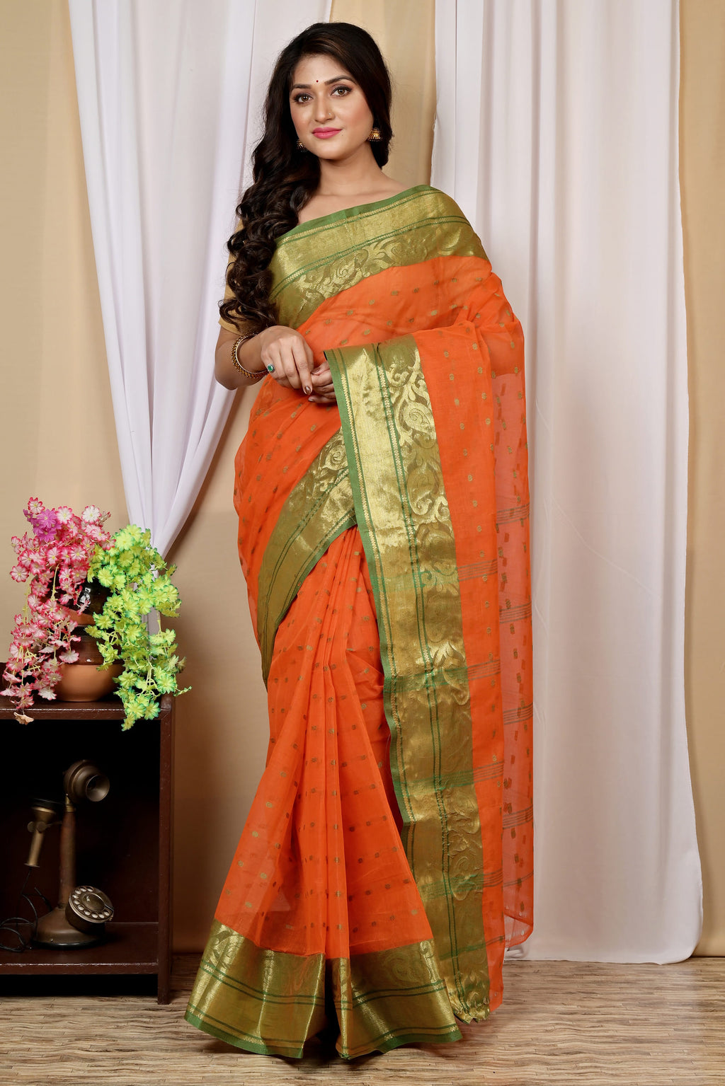 Pure Cotton  Saree )