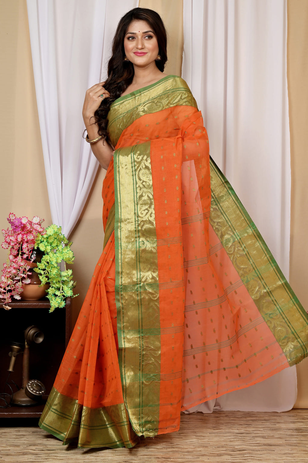 Pure Cotton  Saree )