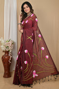 Pure Cotton  Saree  hand print
