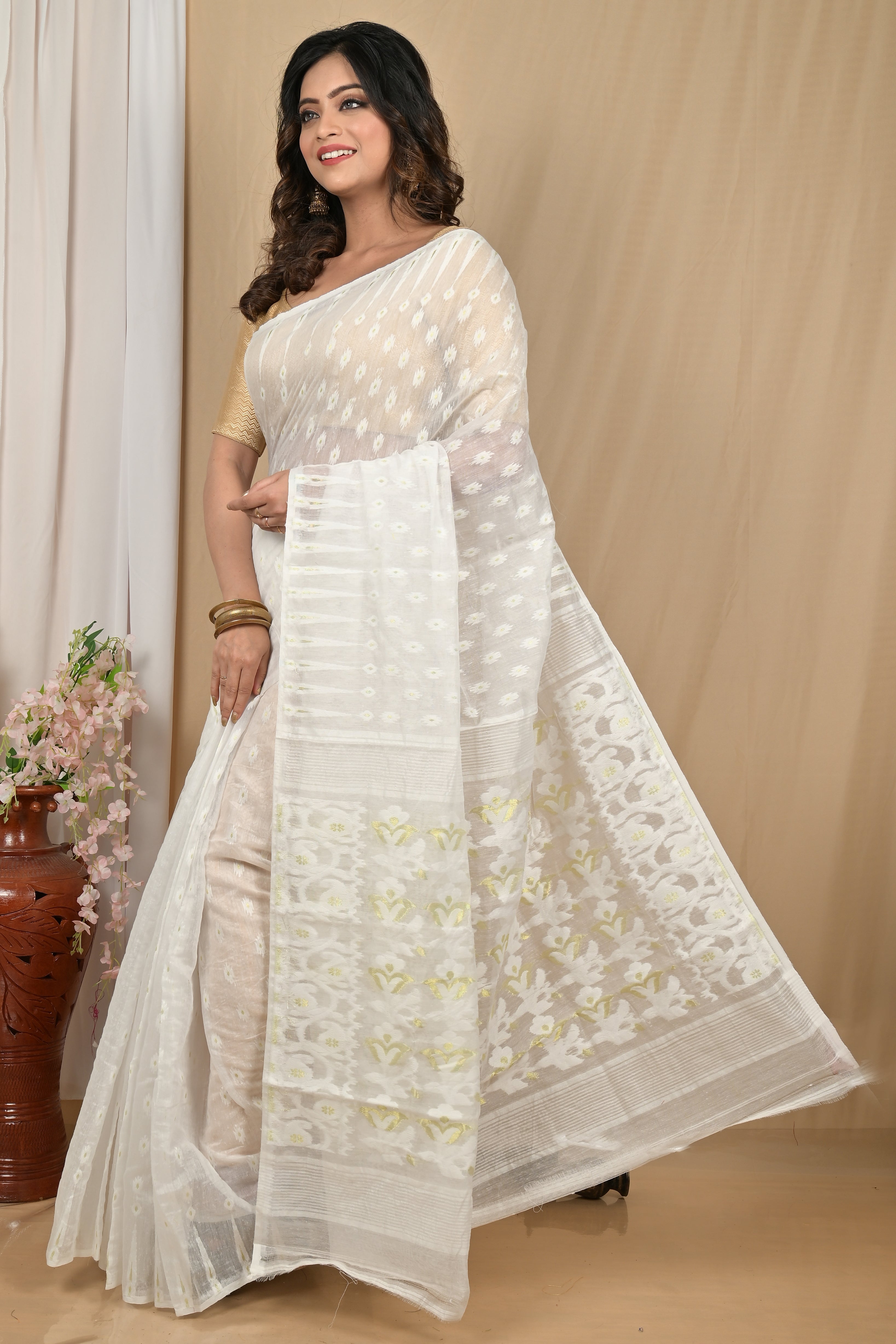 pure cotton _soft dhakai_white