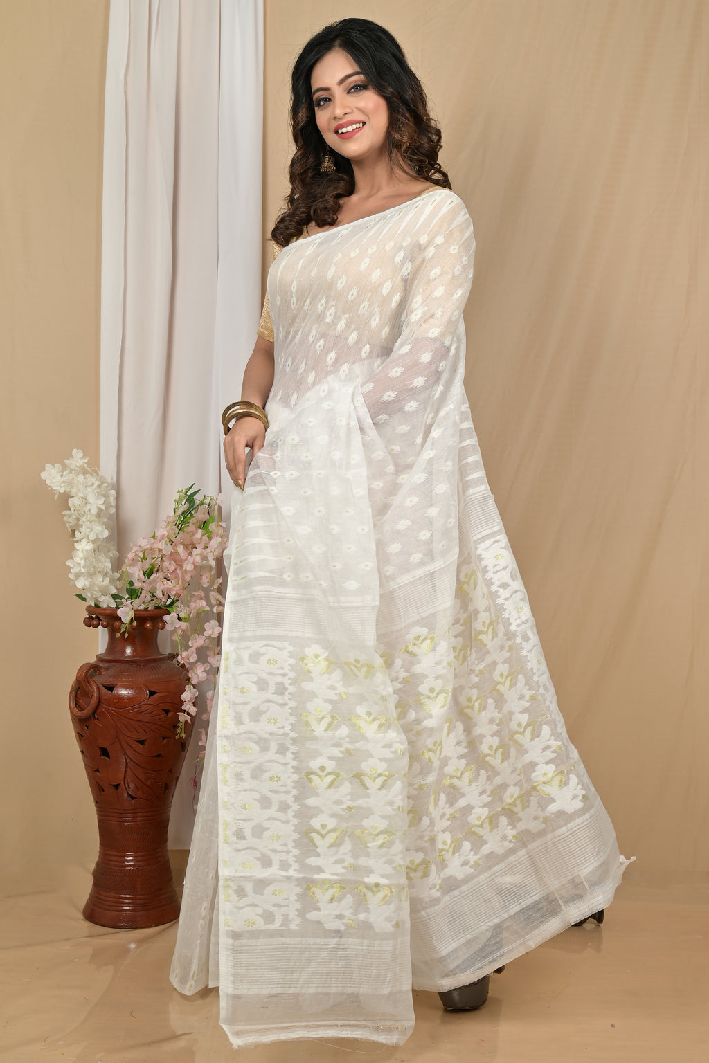 pure cotton _soft dhakai_white