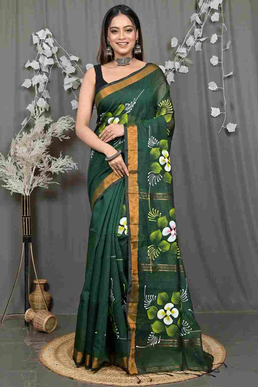 Cotton Blend hand printed Saree