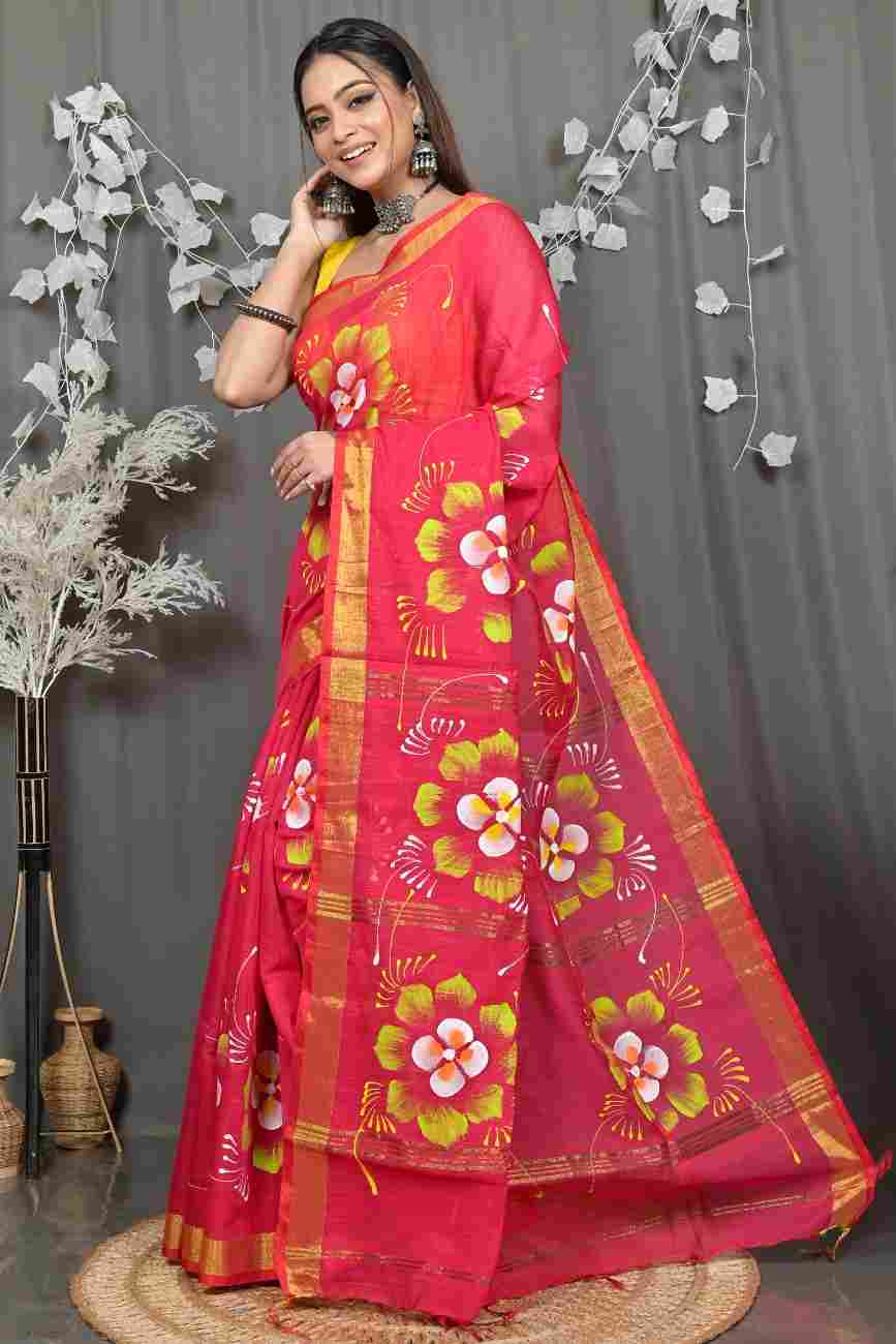 Cotton Blend hand printed Saree