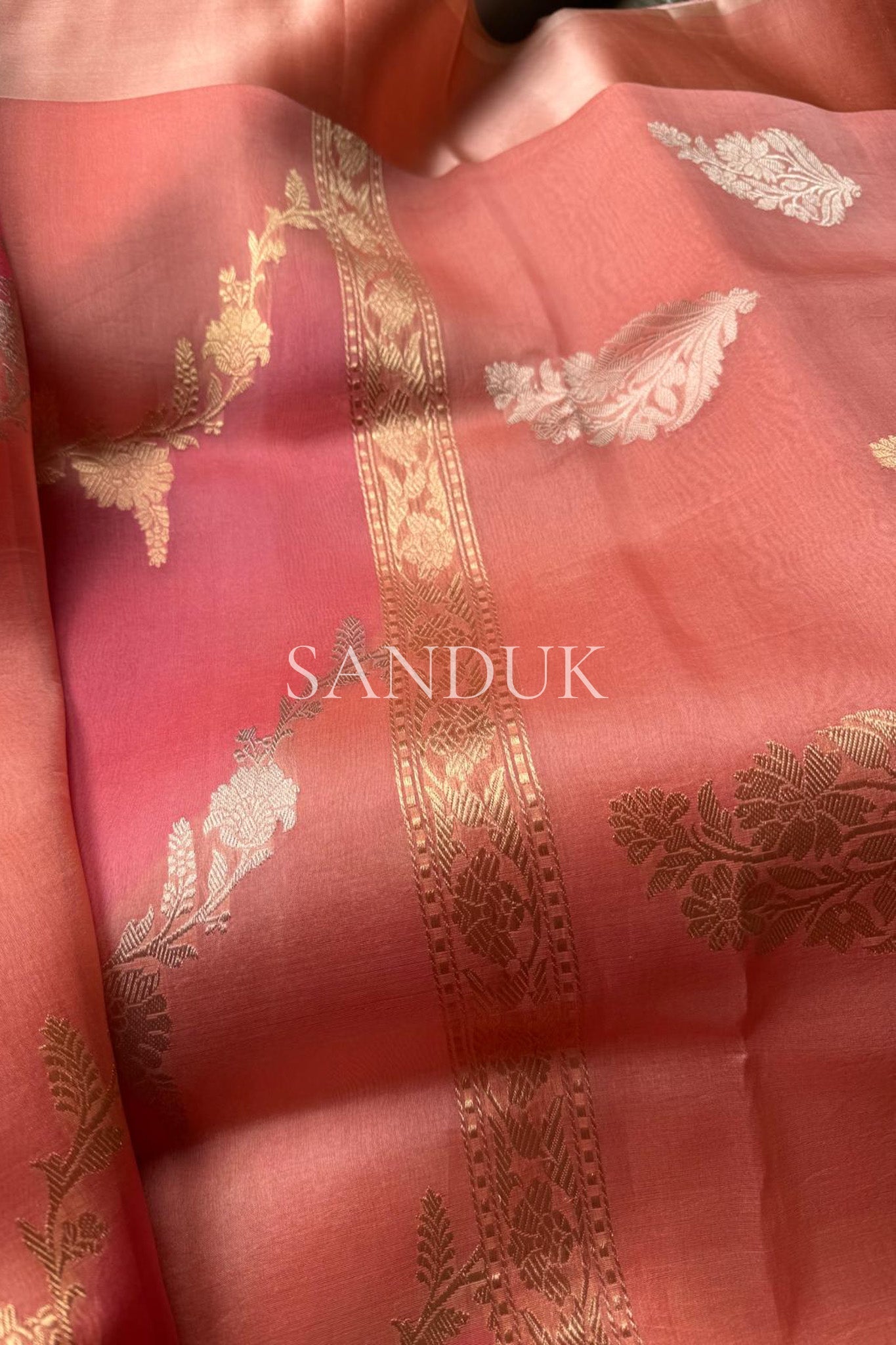 Brush Paint Kora Silk Saree