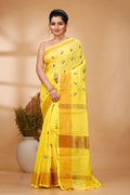 Yellow Cotton Handloom Saree