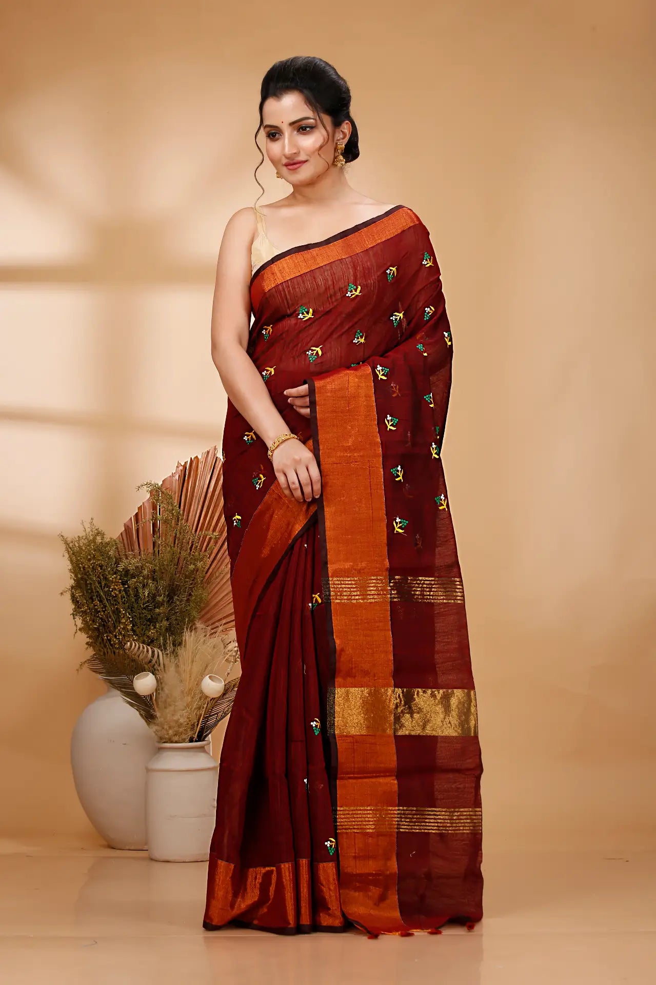 Soft Dhakai Jamdani Saree