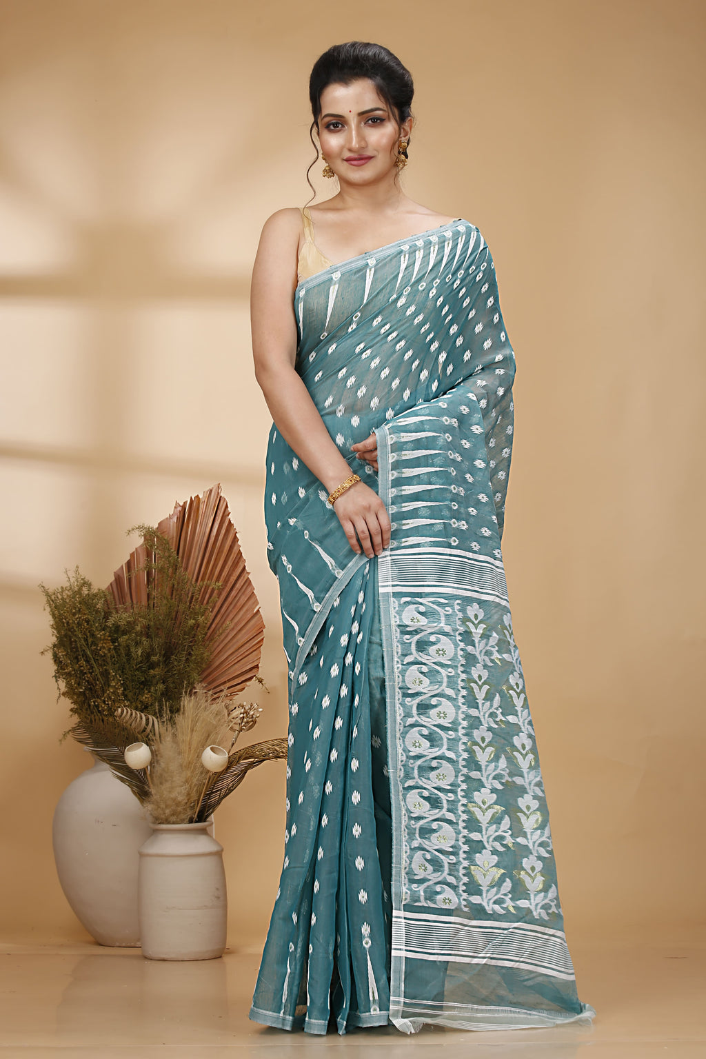 Soft Dhakai Jamdani Saree