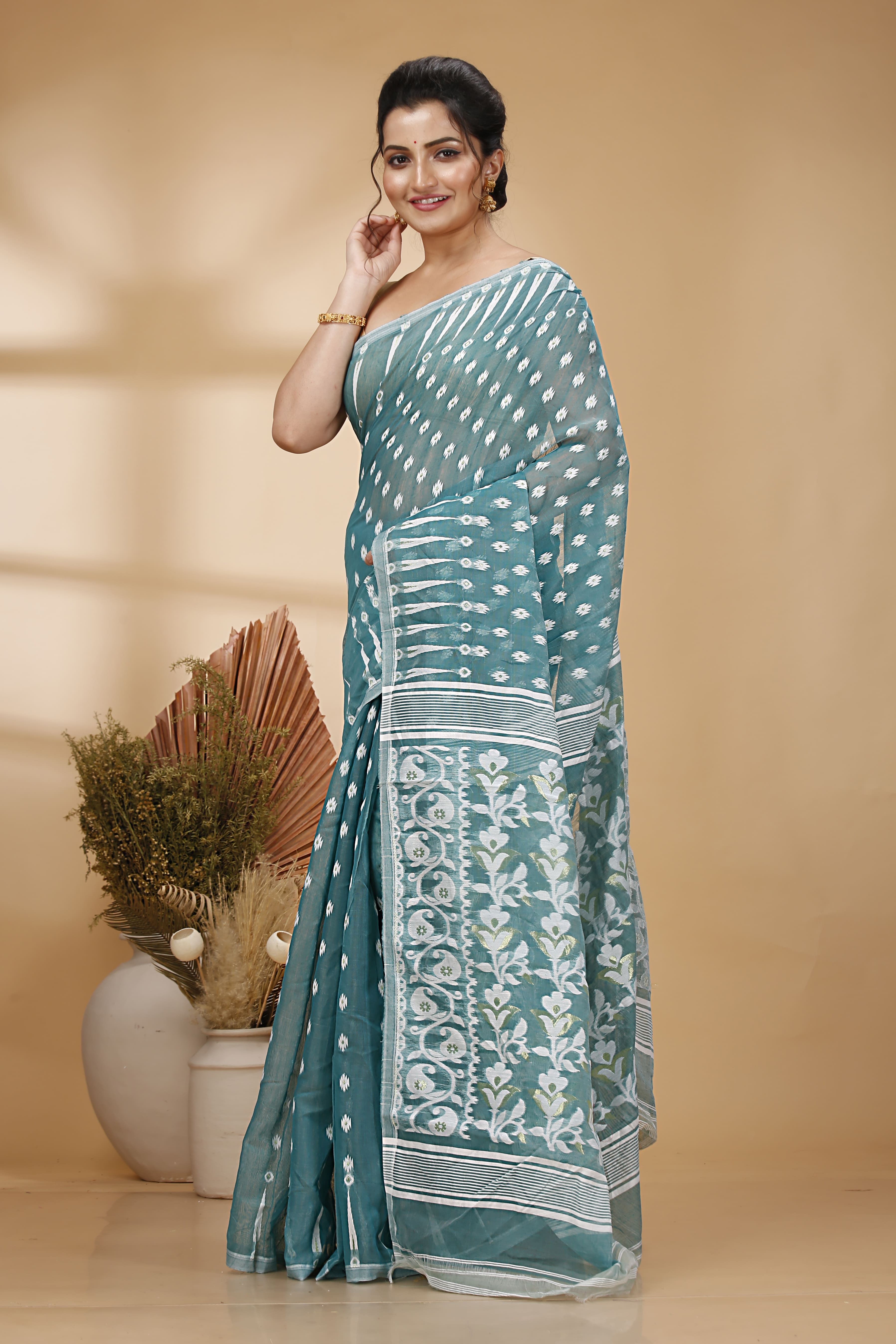 Soft Dhakai Jamdani Saree