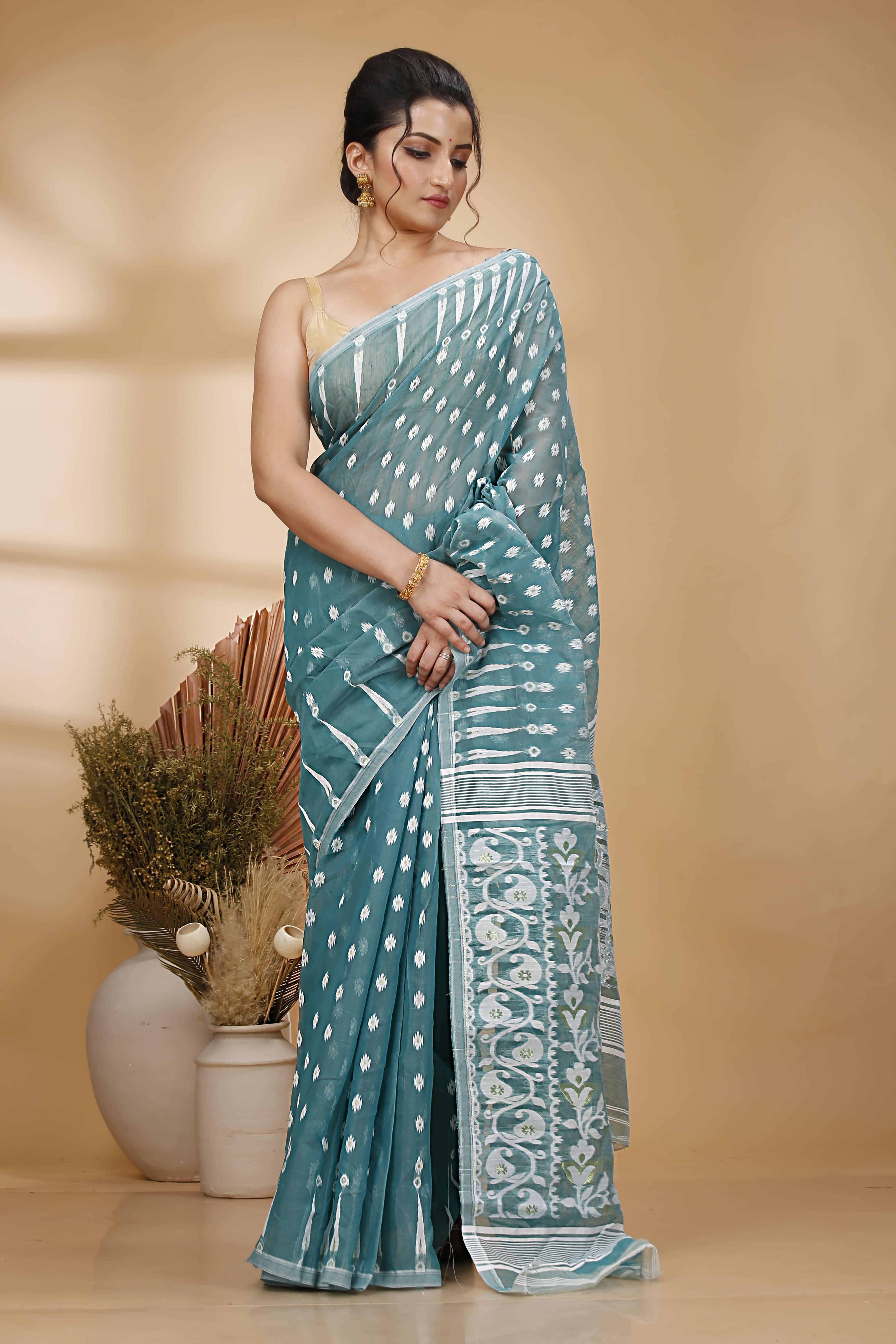 Soft Dhakai Jamdani Saree