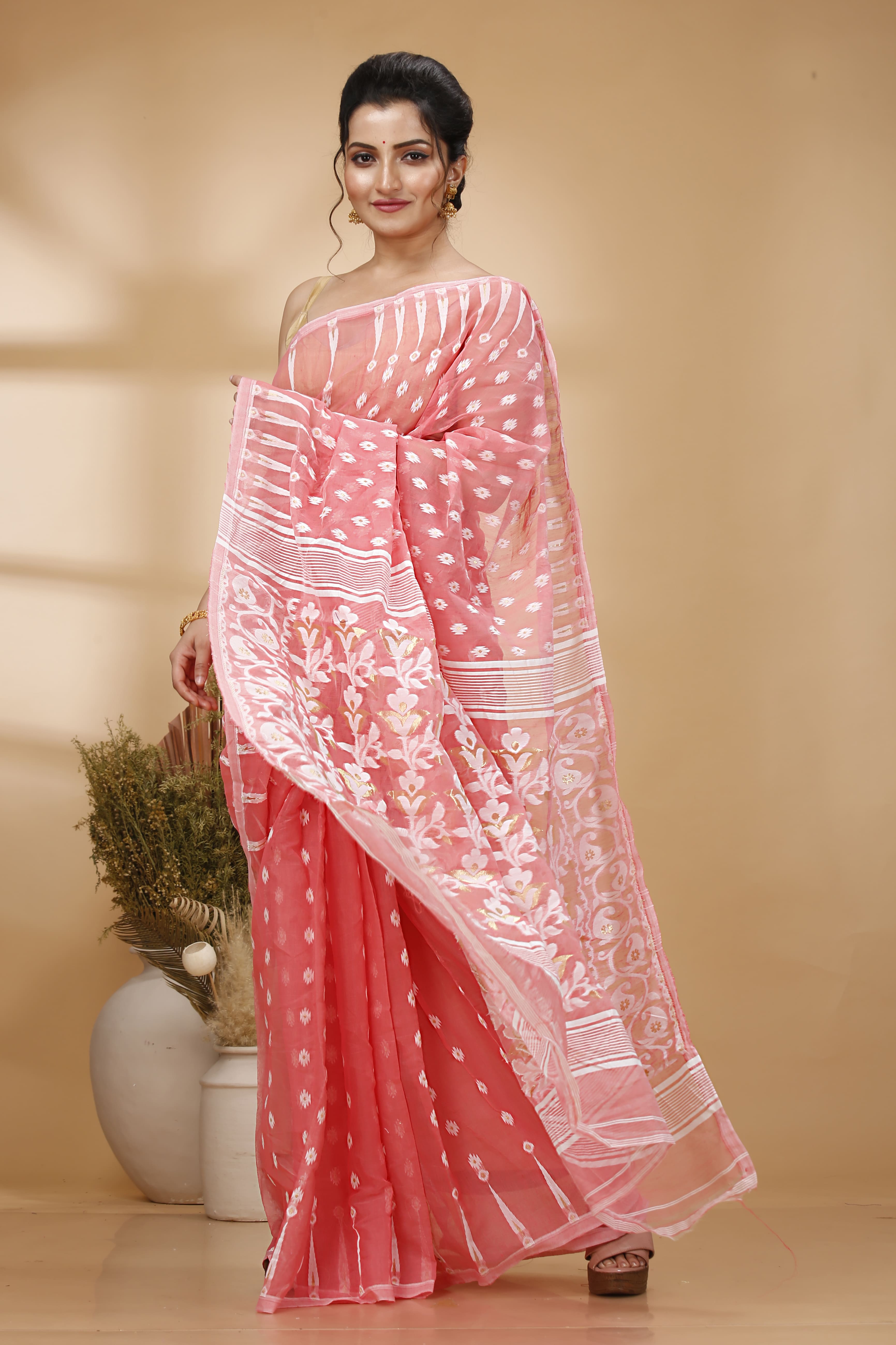 Soft Dhakai Jamdani Saree