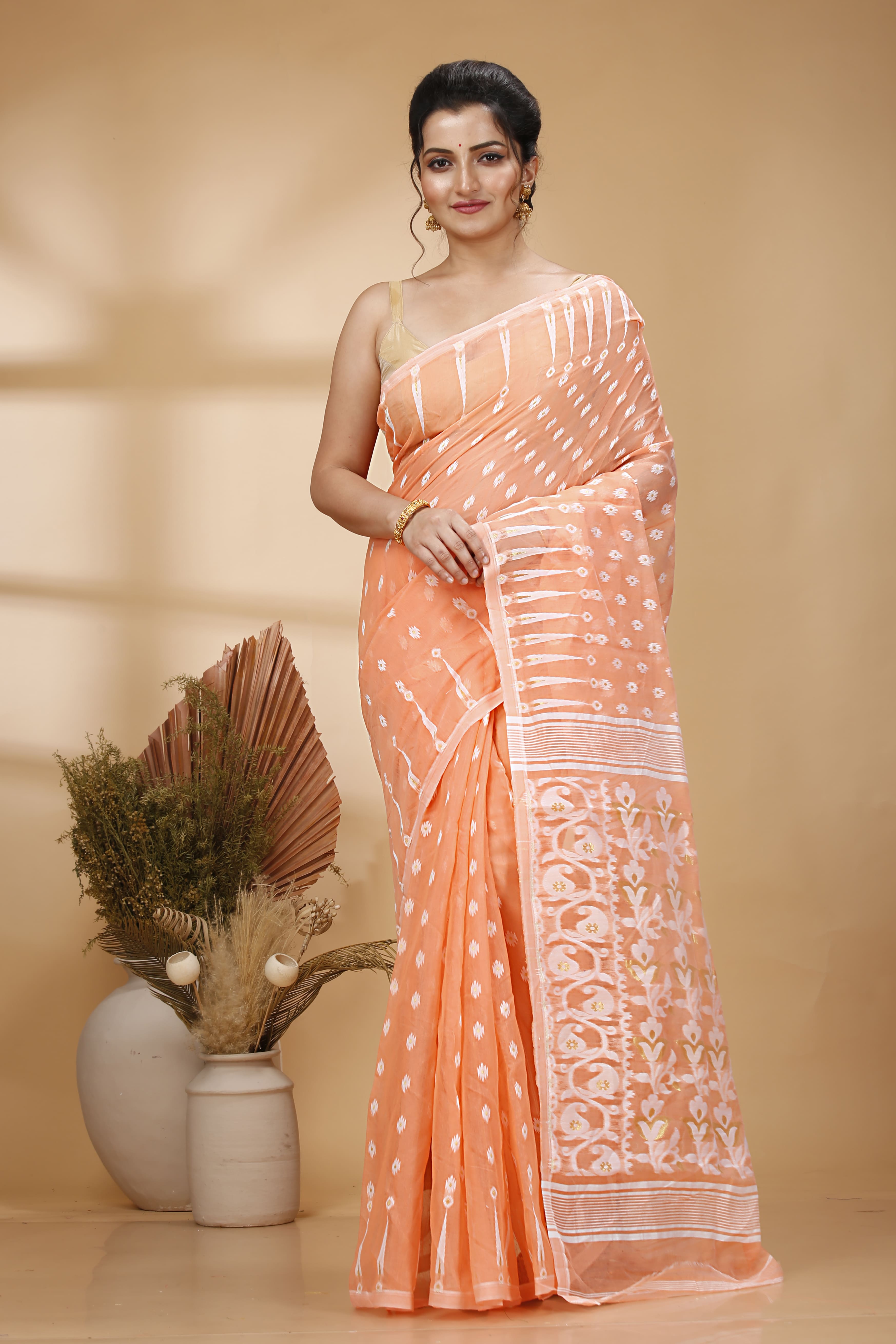 Soft Dhakai Jamdani Saree