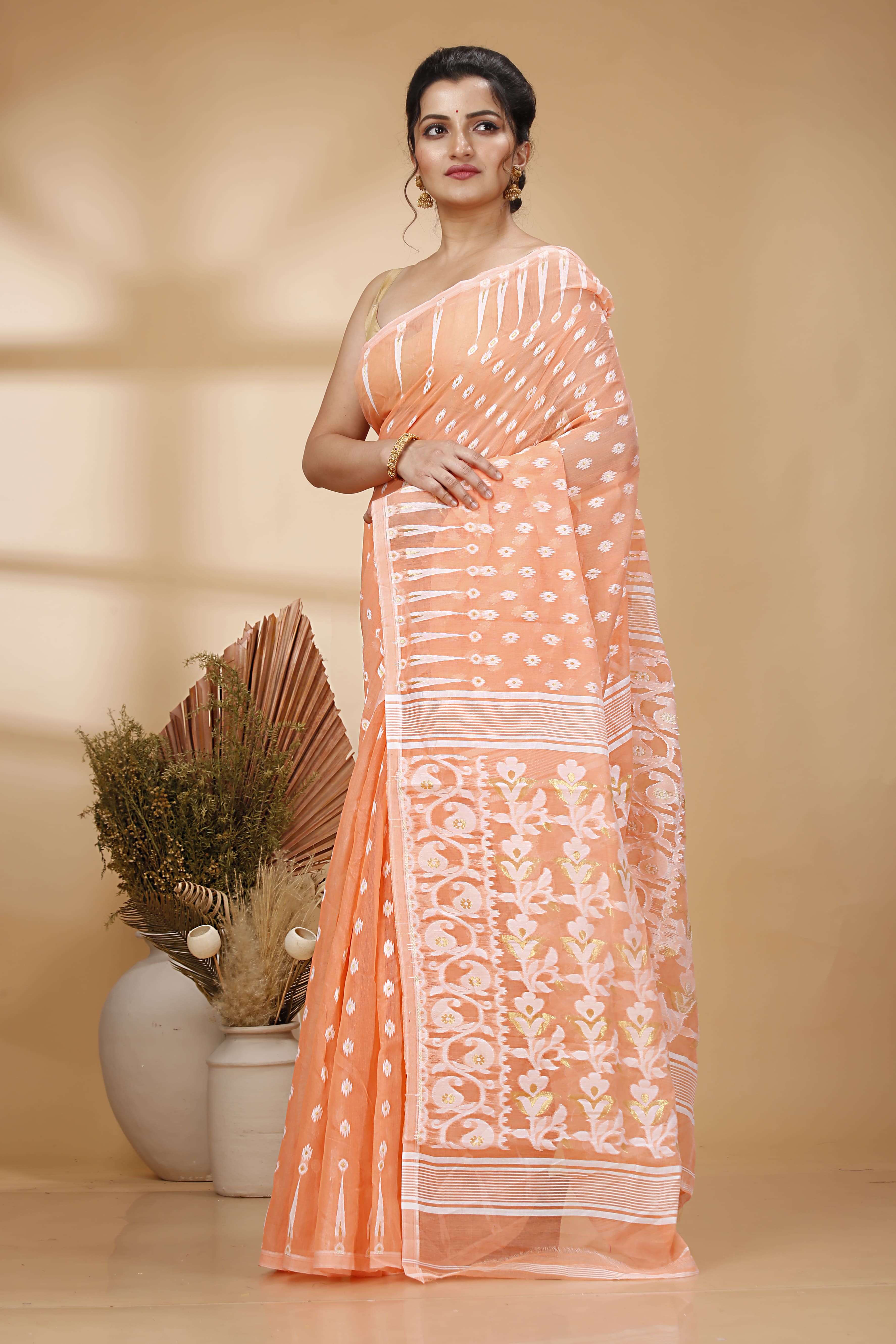 Soft Dhakai Jamdani Saree