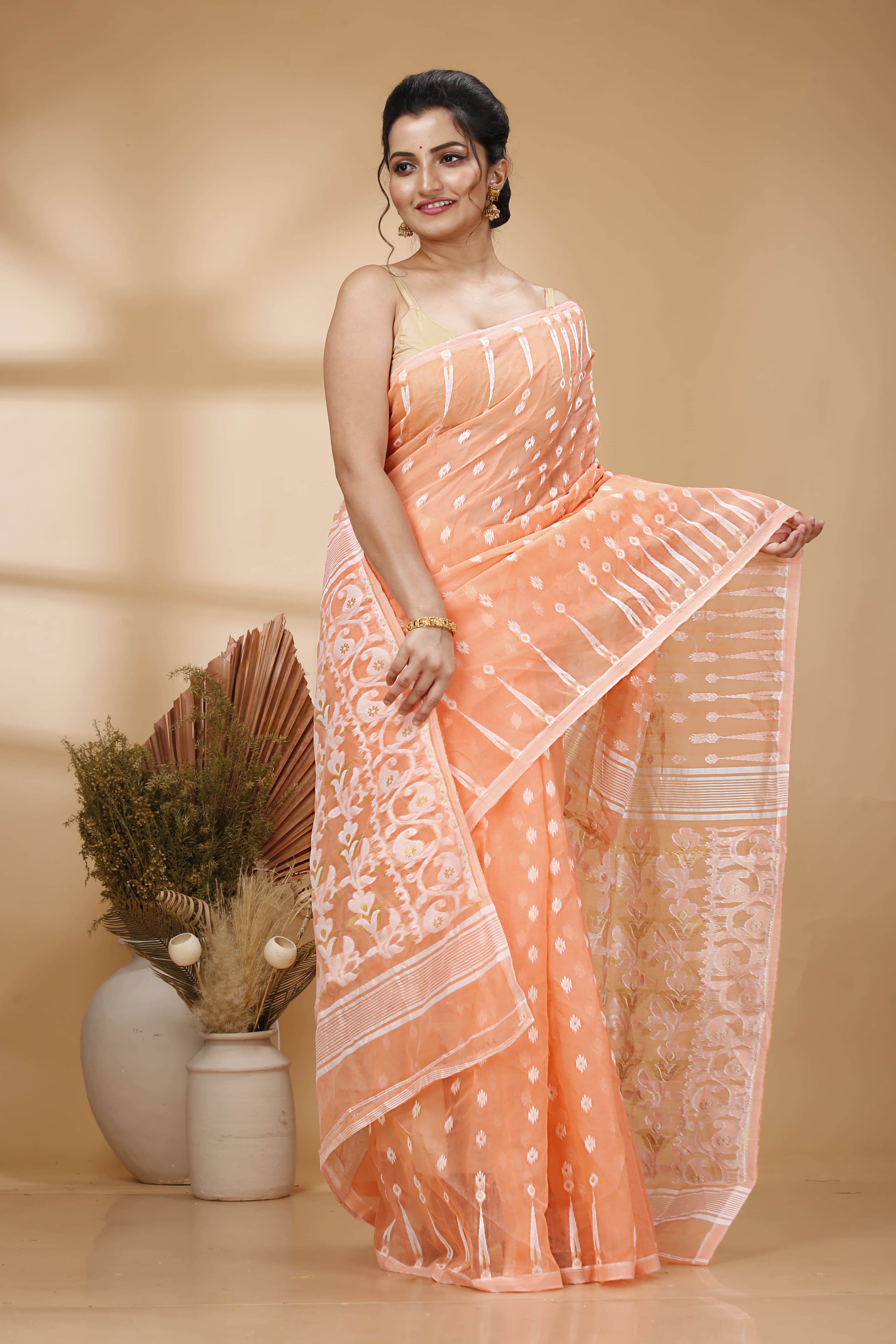 Soft Dhakai Jamdani Saree