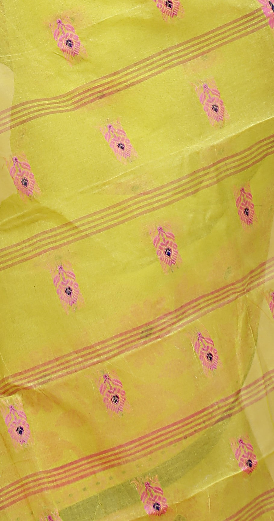 Lemon Yellow Handloom Cotton Saree